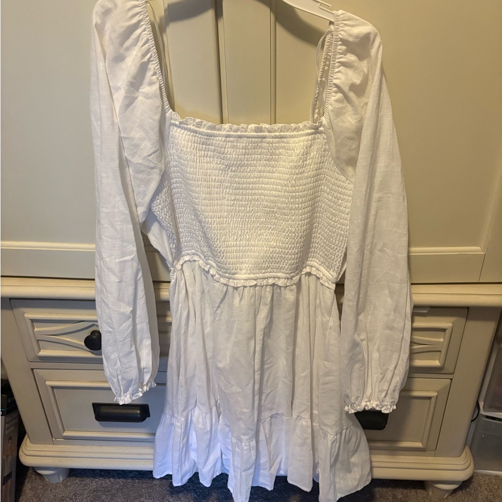 Altar'd State Ivory Smocked Dress